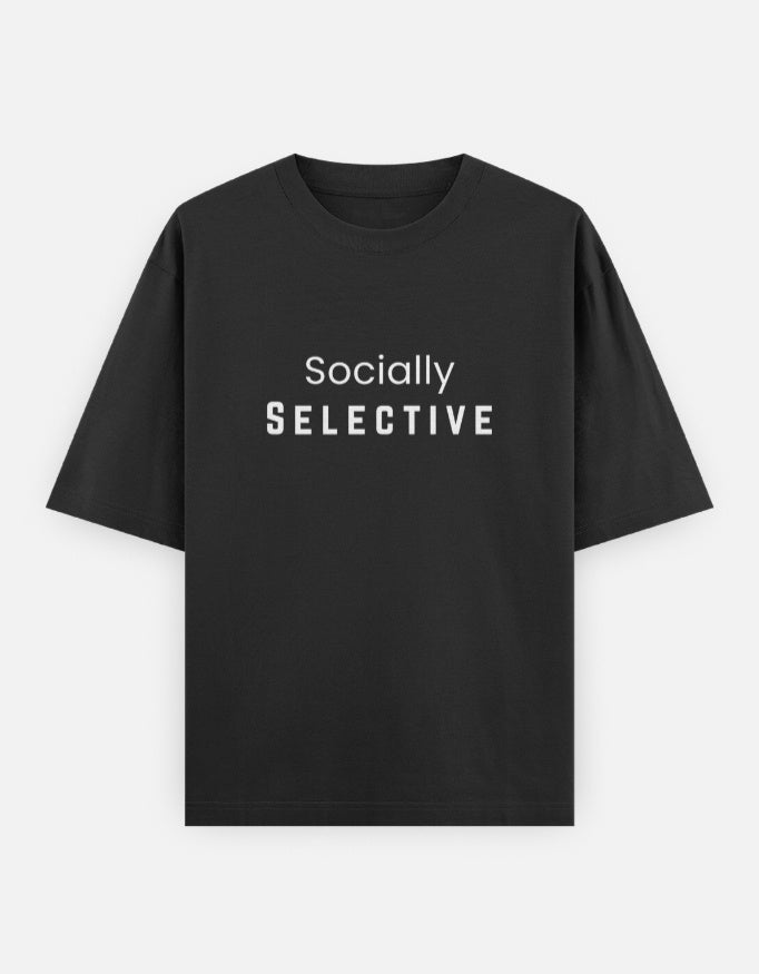 Socially Selective | Unisex Oversized T-Shirt | Bossy Black